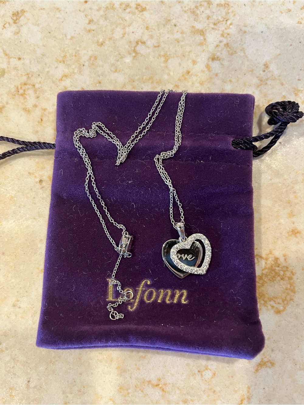 LaffonLove Heart Pendant Necklace in Silver